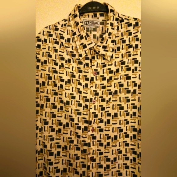 Mens vtg 90s 70s style print shirt Sz XL - Picture 2 of 4